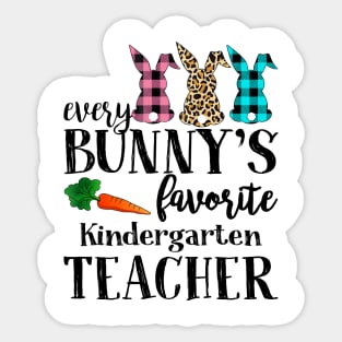 Every Bunny's Favorite Kindergarten Teacher Leopard Buffalo Bunny Easter Day Sticker